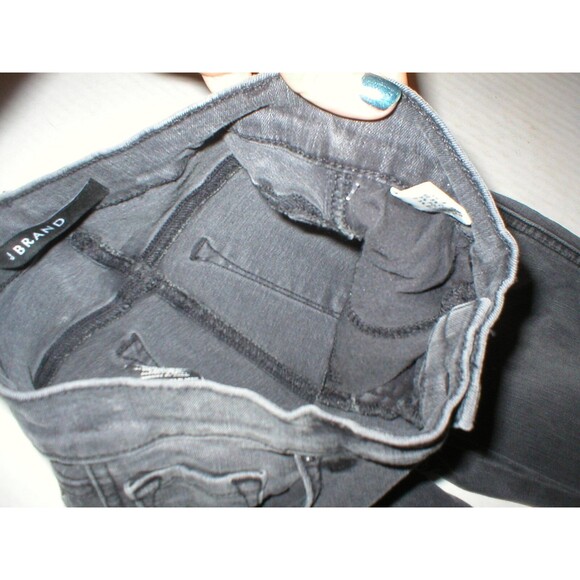 New $228 J Brand Jeans Bree Dark Gray Skinny Night Bird 24 Womens Crop High - Picture 4 of 6